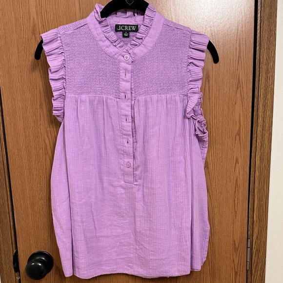 J. Crew Factory Lilac Ruffle Blouse - Picture 1 of 1
